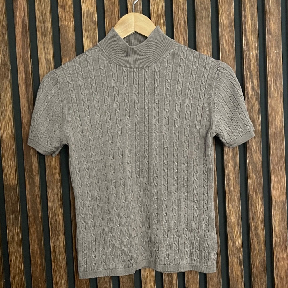 Tan silk top